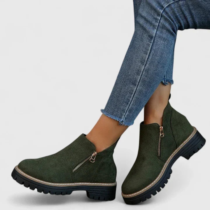 Women's comfort shoes: orthopedic ankle boots with arch support & slip-resistant sole.