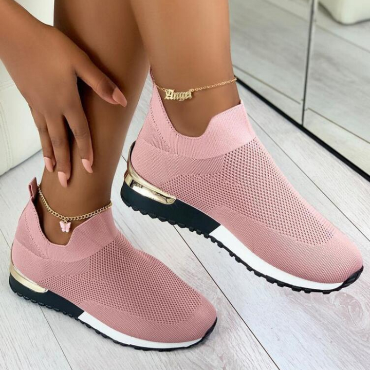 Lace-up women's orthopedic sneakers. Supportive walking shoes with arch support for pain relief & comfort.