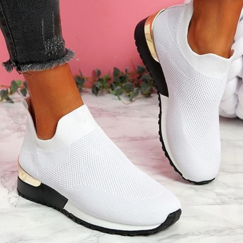 Women's lace-up orthopedic sneakers. Supportive footwear with arch support for comfortable daily walking & pain relief.