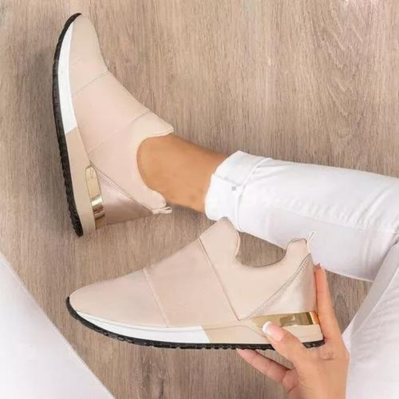 Women's comfortable orthopedic sneakers. Supportive walking shoes with arch support for overall foot pain relief.