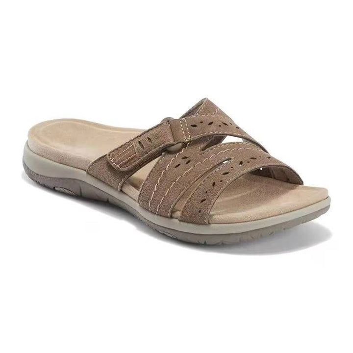 Women's orthopedic toe sandals: arch support, foot pain relief, adjustable straps, comfort & non-slip sole.