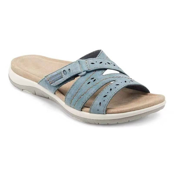 Comfortable women's orthopedic toe sandals, designed for foot pain relief with adjustable straps.