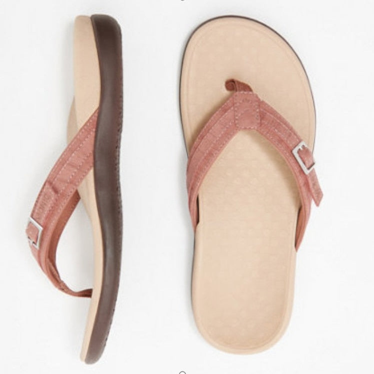 Pair of women's slip-on toe sandals, offering ultimate comfort for everyday wear.