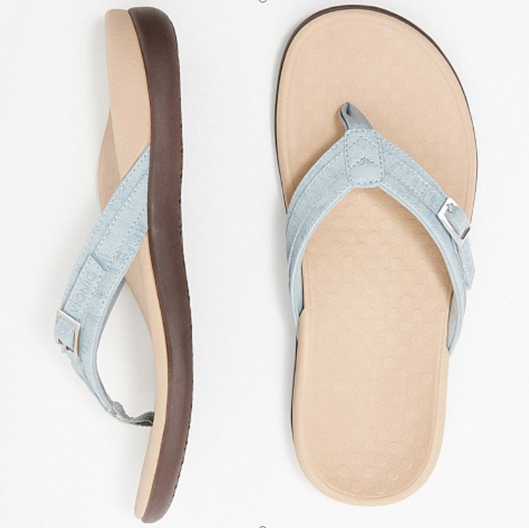 Orthopedic women's sandals in a neutral tone, perfect for casual outings and support.