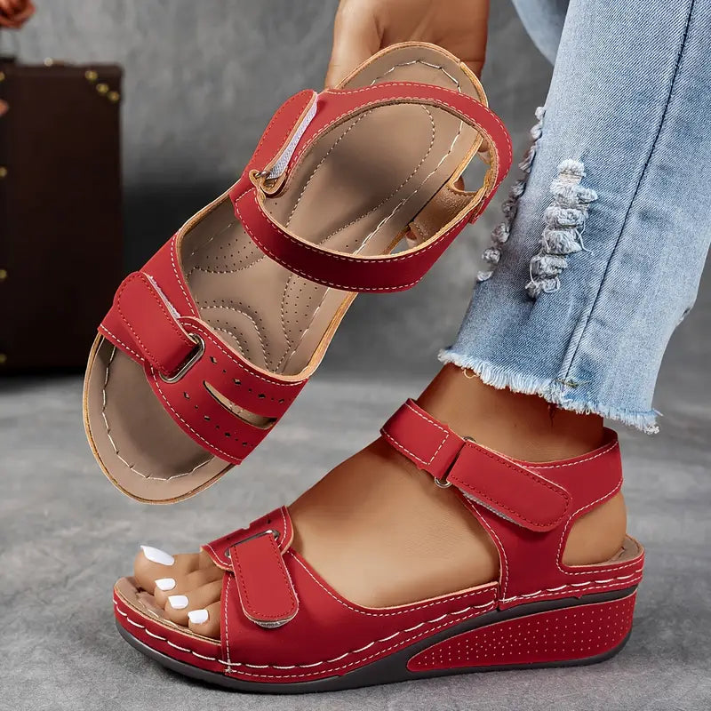 Elegant women's orthopedic wedge sandals, providing maximum comfort and supportive arch technology.