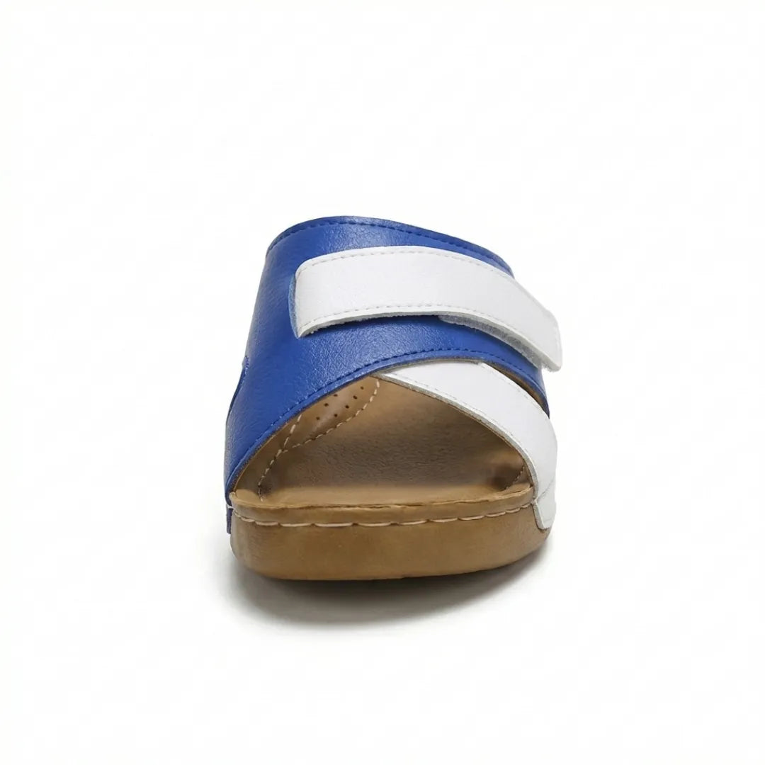 Foot pain relief wedge sandals for women, with adjustable fit.