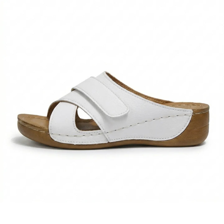 Healthy footwear: Women's orthopedic wedge sandals with arch support.