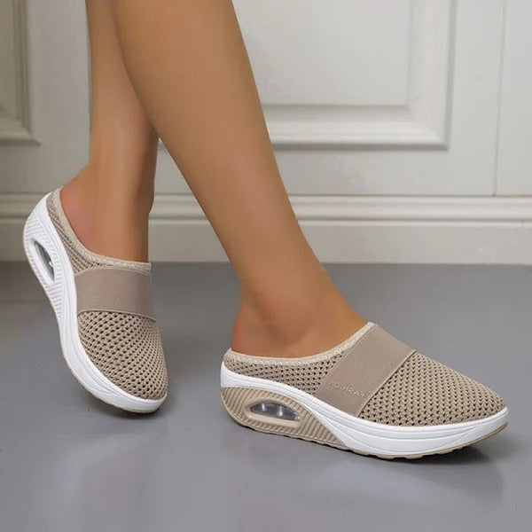 Comfortable women's orthopedic wedge sandals for foot pain relief. Excellent arch support & shock absorbing sole.