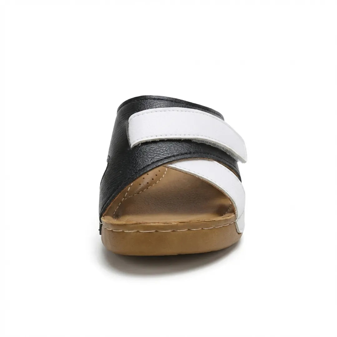 Supportive women's wedge sandals with arch support for daily wear.
