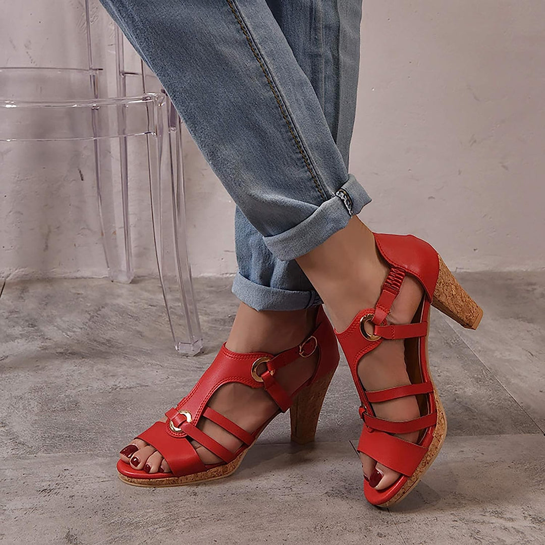 Comfortable wedge heels on women's orthopedic sandals, engineered for superb arch support.