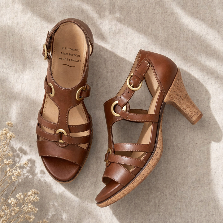 Stylish women's wedge sandals with orthopedic design & comfortable heel for summer.