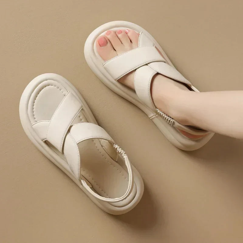 Elegant women's orthopedic wedge sandals, crafted for superior comfort and essential arch support.
