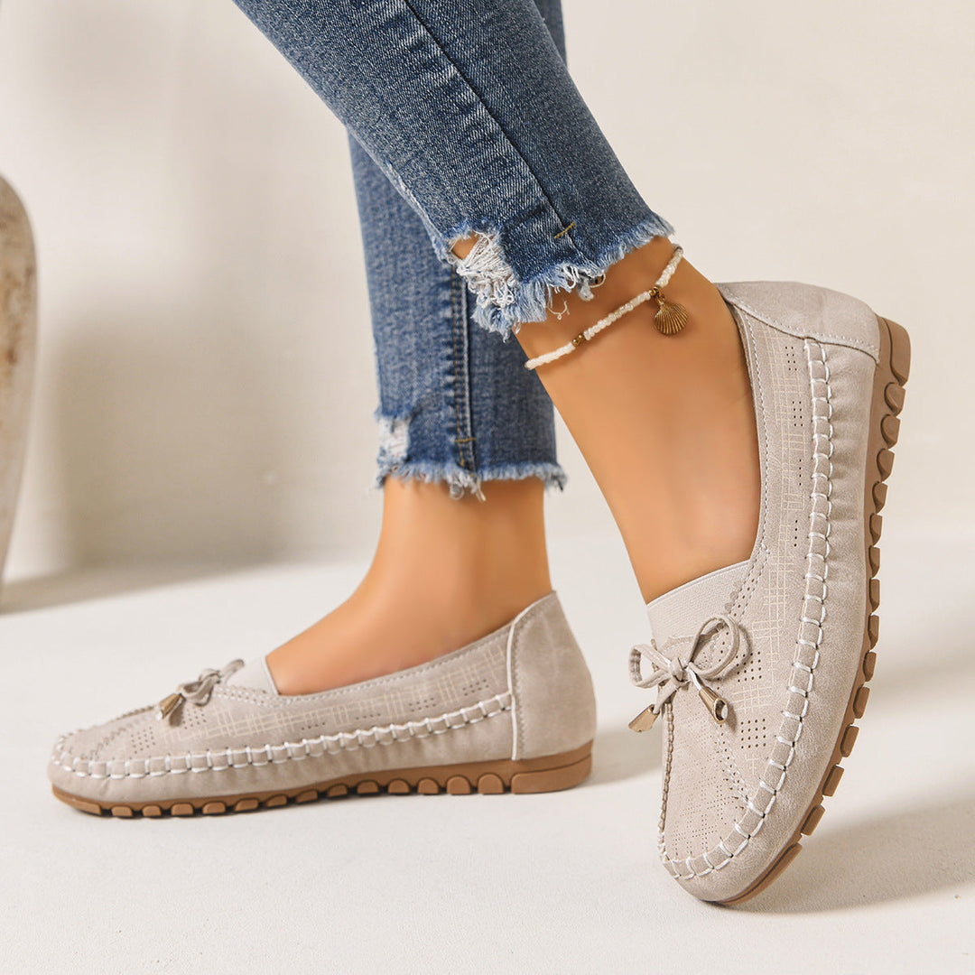 Comfortable women's wide fit slip-on loafers, orthopedic cushioning for walking & daily wear.