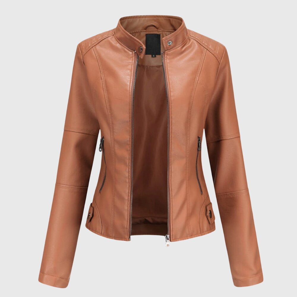 Relaxed fit women's casual shacket, featuring a button-front closure, great for versatile fall & spring wear.