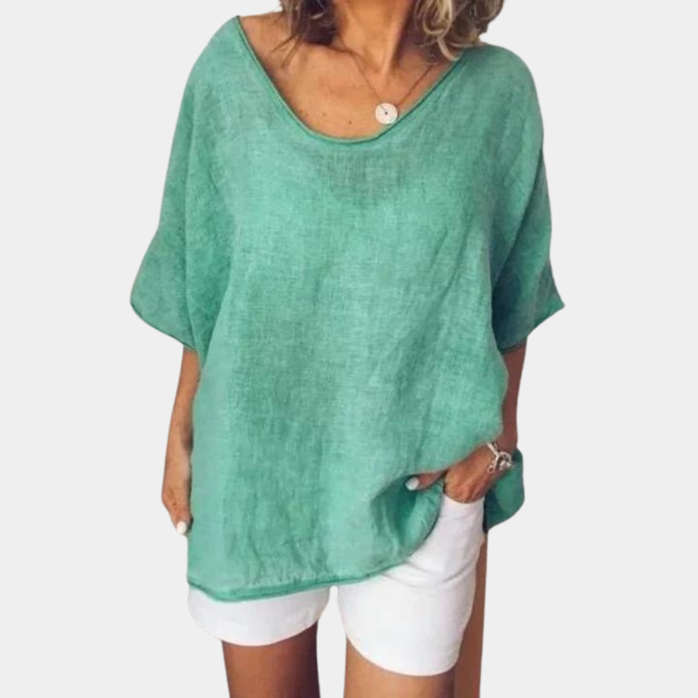 Women's oversized cotton t-shirt in white, casual and comfy summer top, breathable loose fit eco-friendly soft tee