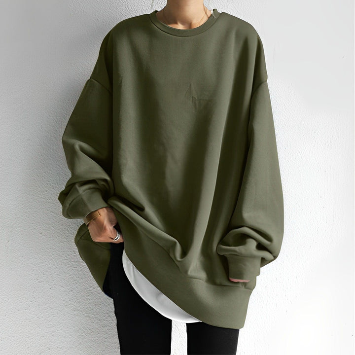 Relaxed fit women's dropped shoulder sweatshirt, ideal for everyday fashion & versatile casual wear.