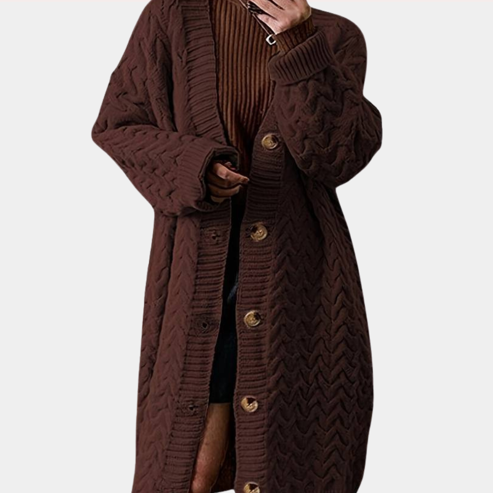 Effortless style with this women's oversized long cardigan; a relaxed fit & cozy layer for any season.