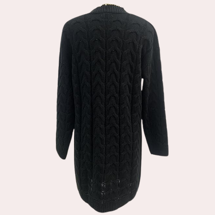 Women's 'Noémie' oversized long knit cardigan for chic comfort, perfect as a versatile fall/winter layering piece.