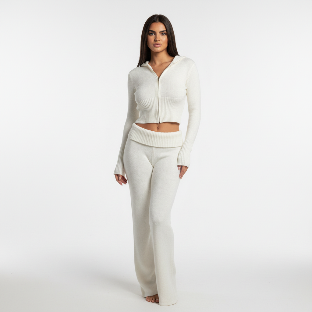 Comfy women's oversized loungewear set, Emilia hoodie and flared pants, perfect for relaxing at home