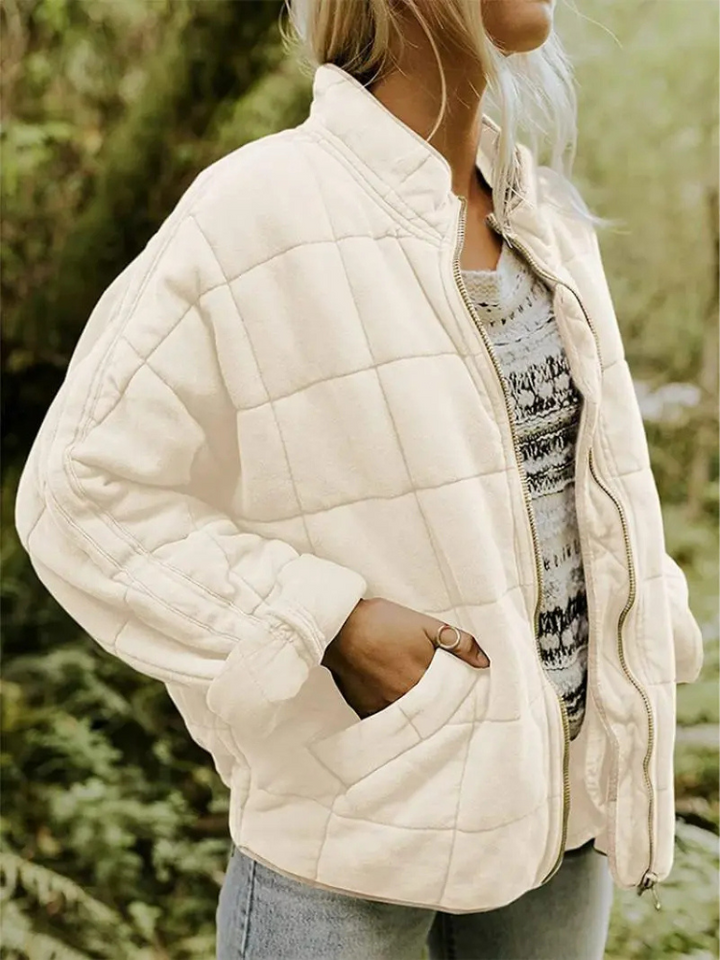 Padded oversized jacket for ladies, excellent for spring casual outfits.