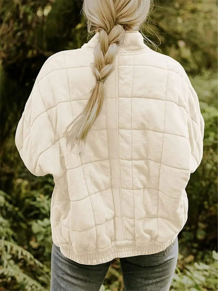 Fall fashion oversized padded women's jacket, warm & stylish.