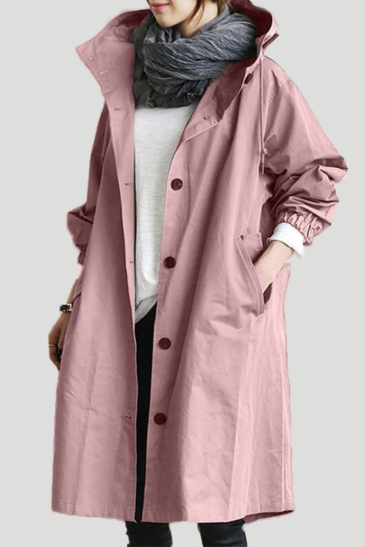 Women's water-resistant oversized trench coat. Practical and stylish outerwear, perfect for layering & daily fashion.