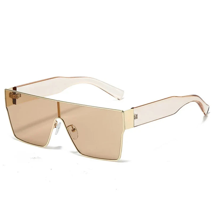 Women's oversized shield sunglasses with stylish gradient lenses & UV protection. Fashion eyewear accessory.