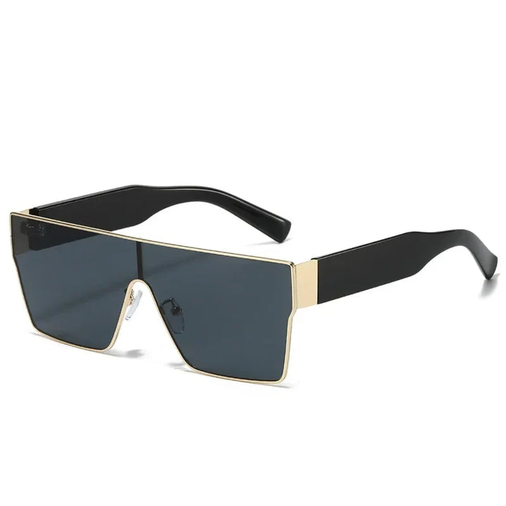 Trendy oversized shield sunglasses for women featuring chic gradient lenses & full UV protection.