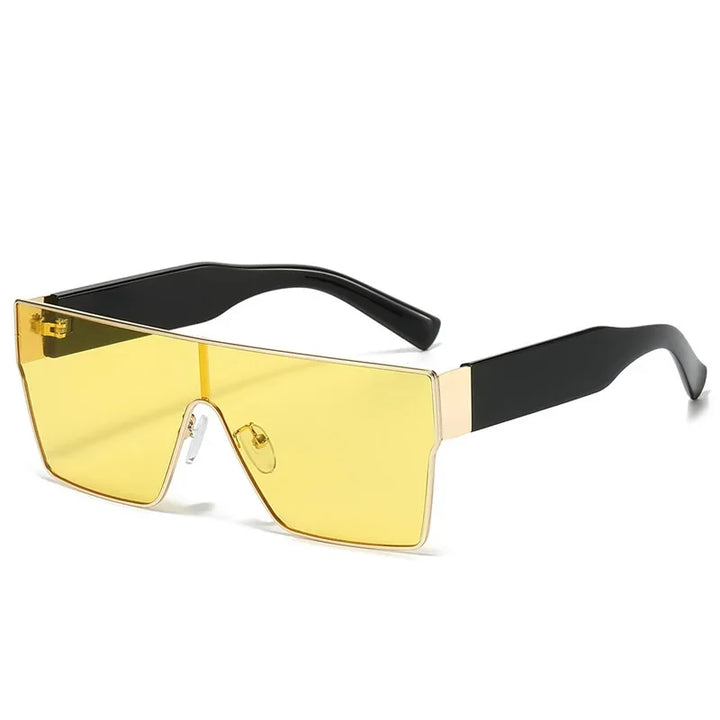 Statement women's oversized shield sunglasses with eye-catching gradient lenses for ultimate UV protection.