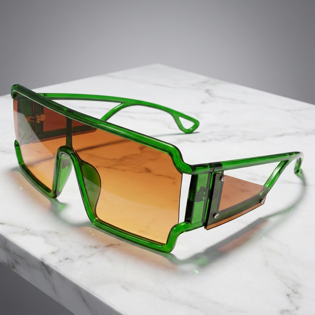 Retro oversized square sunglasses for women, fashionable eyewear with dark gradient lenses.