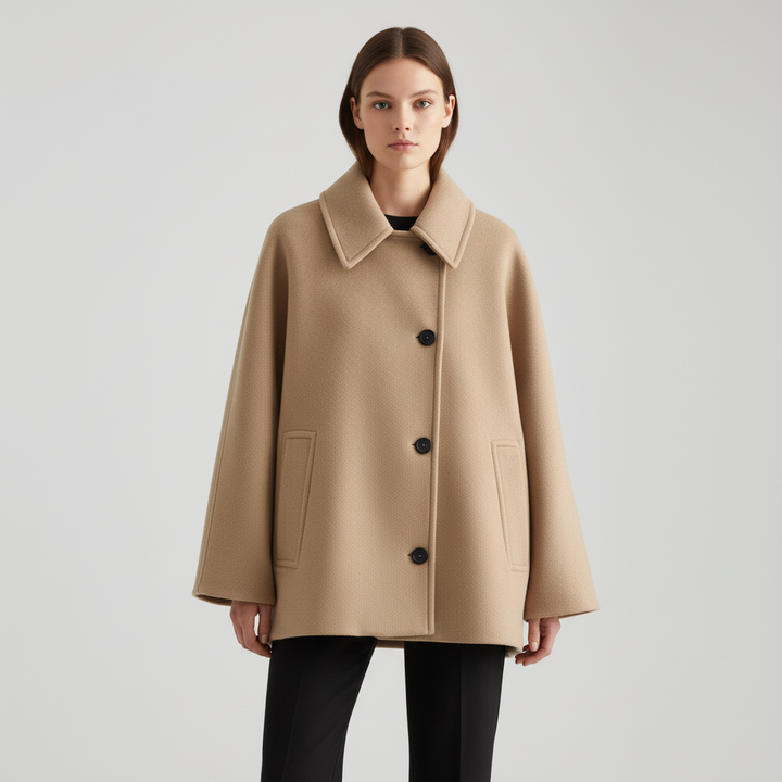 Casual women's button-up oversized jacket Elisa, ideal for spring and autumn weather