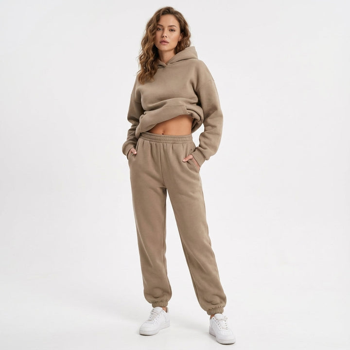 Oversized jogginganzug 'Kayla' in marl gray, women's cozy two-piece set for comfort