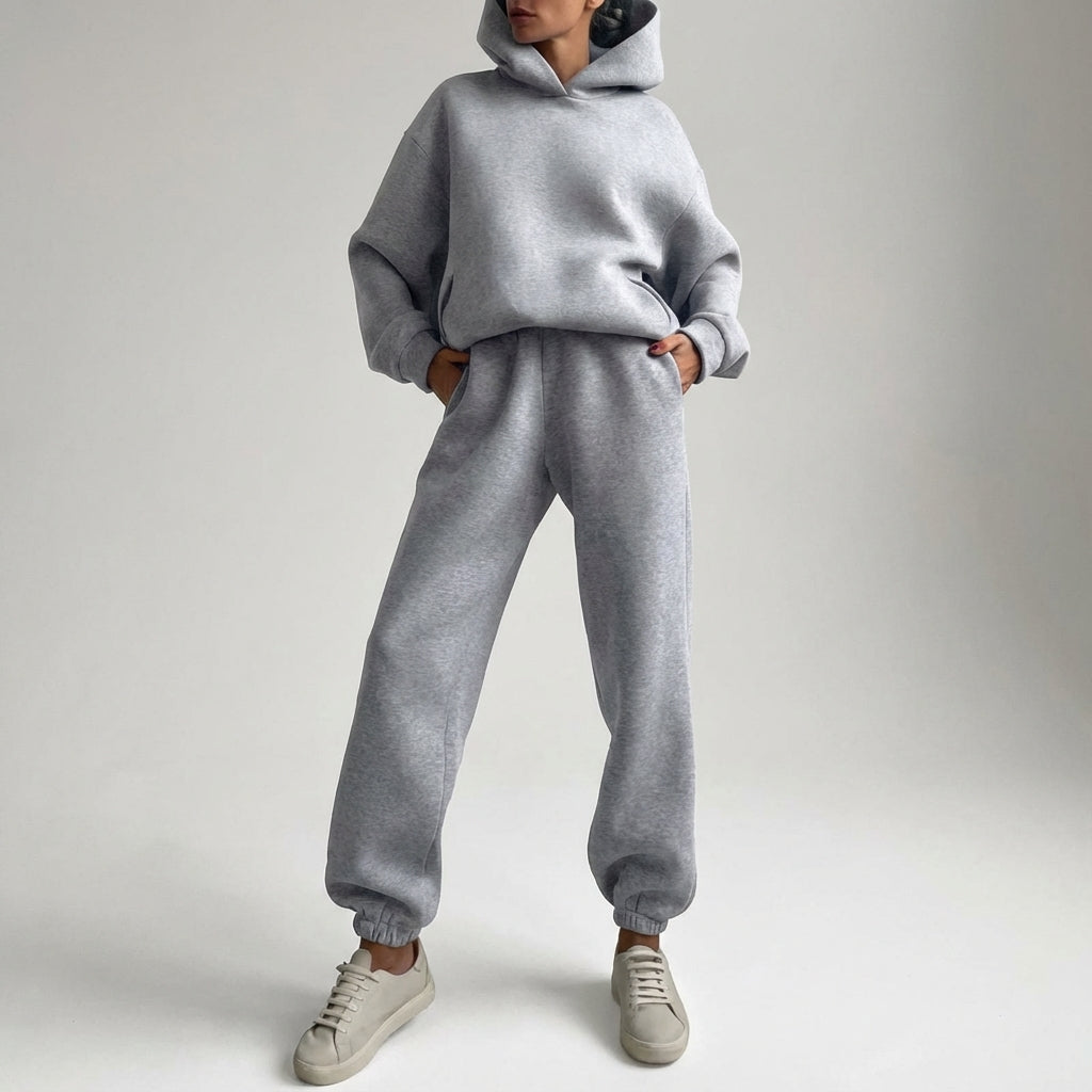 Oversize Jogginganzug Set 'Kayla' in black for women, casual athleticwear