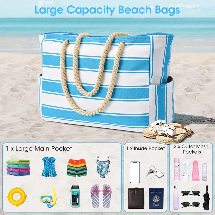 Oversized waterproof women's tote, a reliable companion for any beach trip.