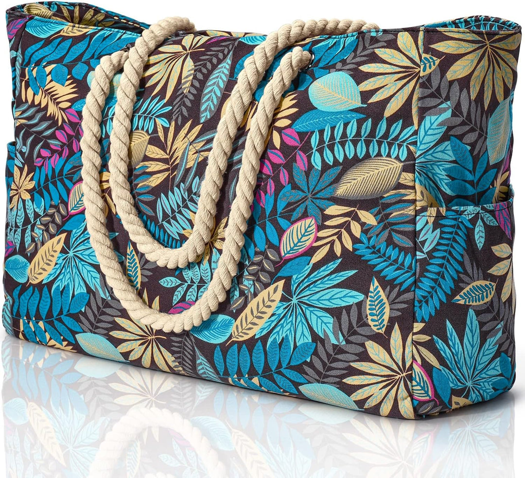Oversized sandproof travel bag, a versatile women's tote for sunny destinations.