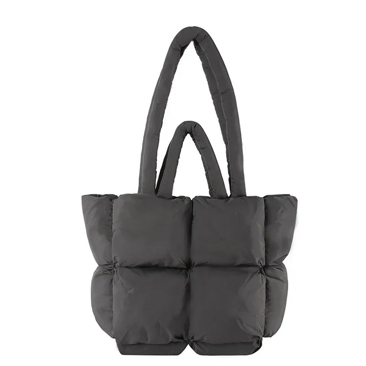 Chic women's Cloudline Puffer Tote Bag; soft, padded & spacious, ideal as a fashion accessory.