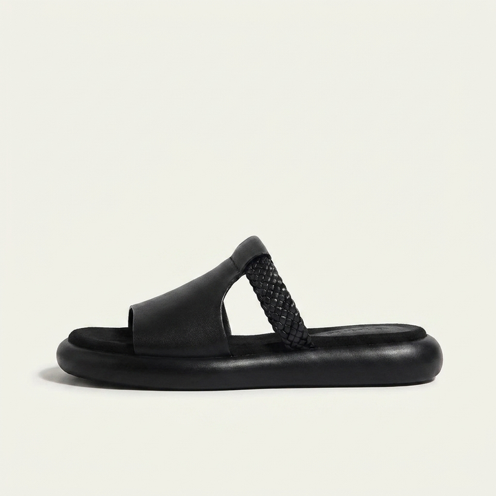 Stylish Palermo open-toe flats for women. Casual summer slip-on shoes.