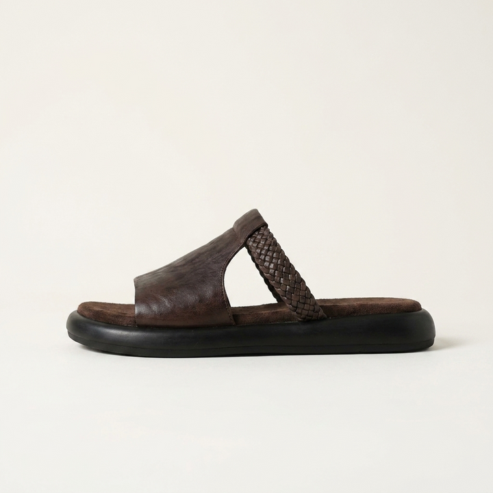 Slip-on Palermo open-toe flats. Women's comfortable & stylish summer shoes.