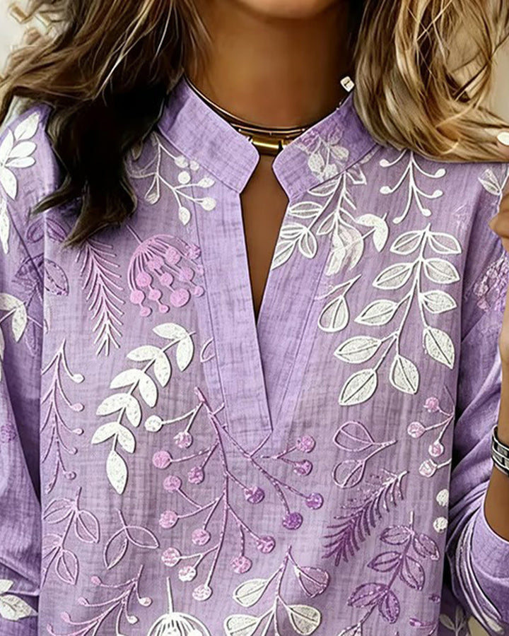 Comfortable & lightweight women's pastel floral blouse, a versatile choice for spring and summer fashion.