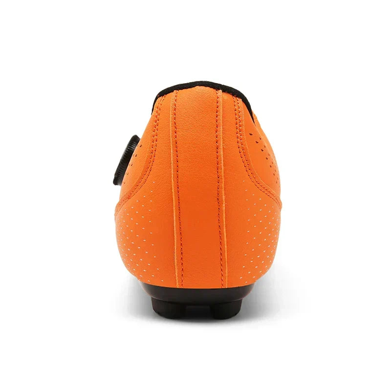 Close-up of women's performance cycling shoe, highlighting breathable upper & secure adjustable straps for road/trail.