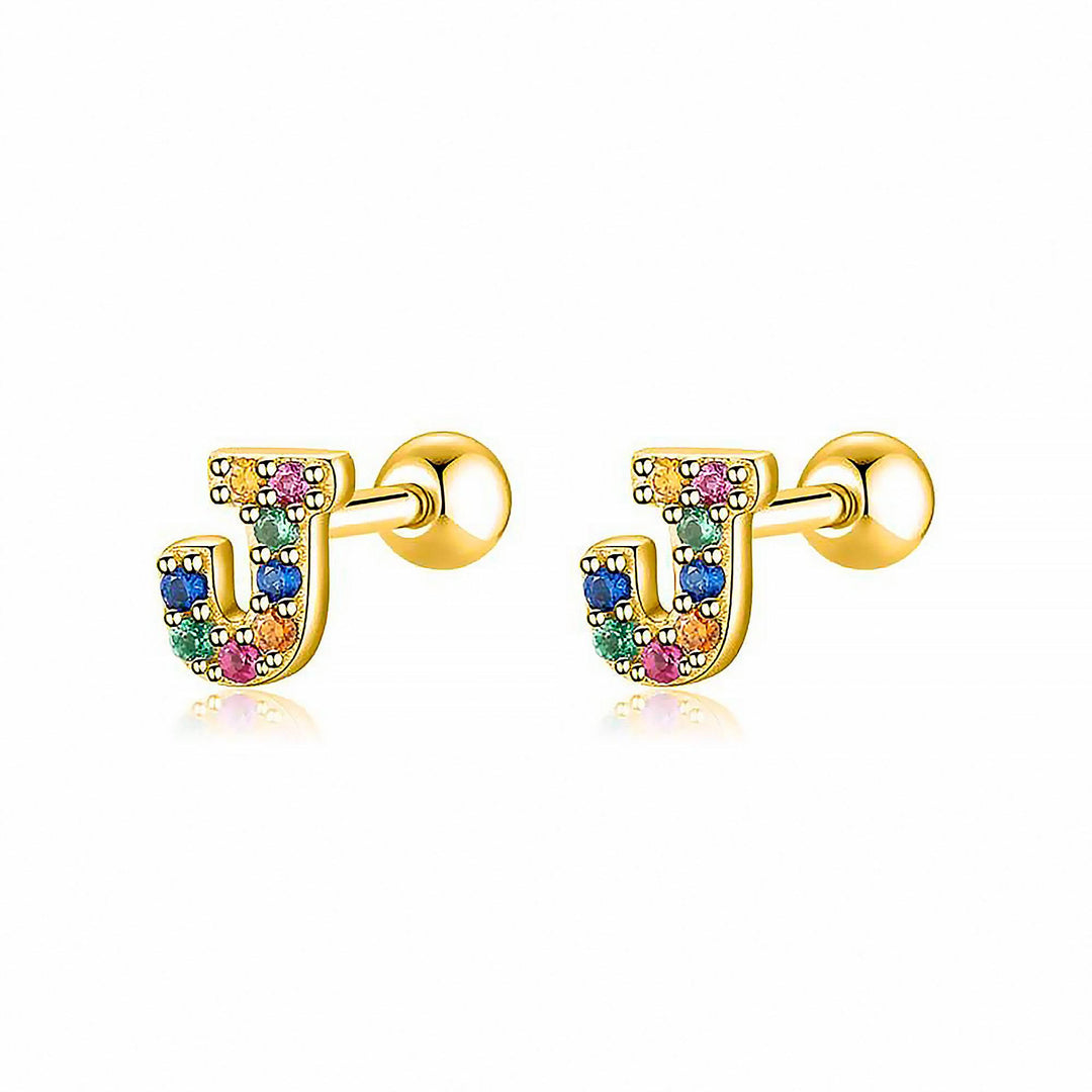 Sparkling 'K' letter hoop earrings with rhinestones, women's custom personalized gift.