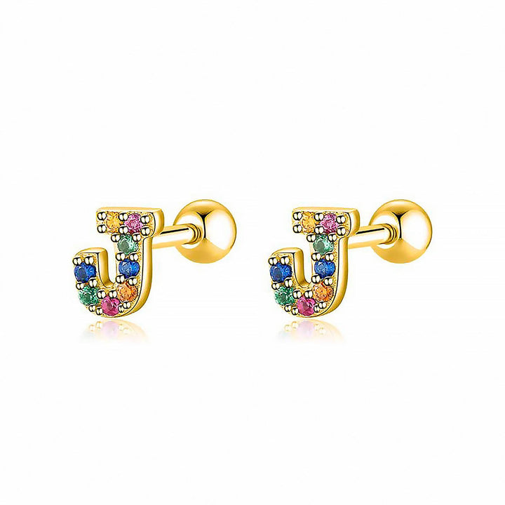 Sparkling 'K' letter hoop earrings with rhinestones, women's custom personalized gift.