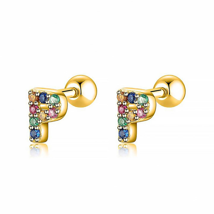 Personalized gold plated 'Q' initial hoop earrings, women's stylish custom jewelry.