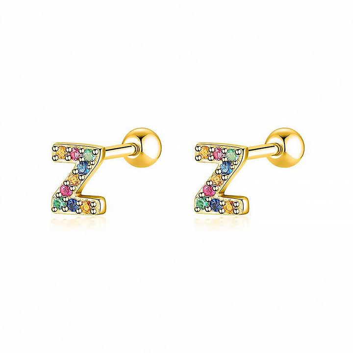 Personalized gold plated 'Y' initial hoop earrings, women's stylish custom jewelry.