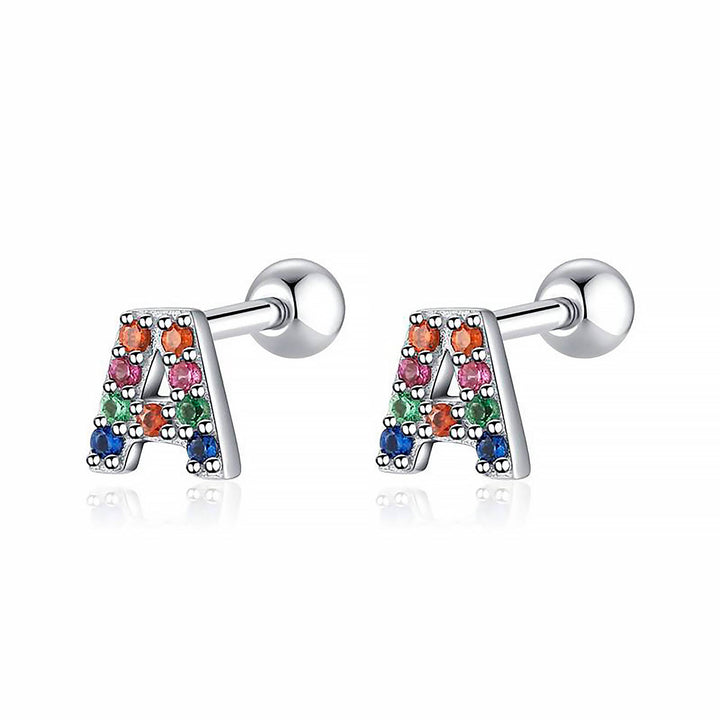 Sterling silver 'Z' initial hoop earrings, elegant personalized women's letter jewelry.