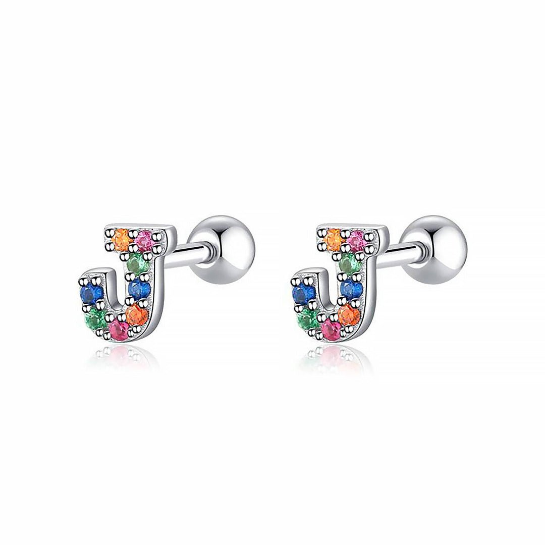 Women's customized initial hoop earrings, sparkling rhinestones, chic jewelry.