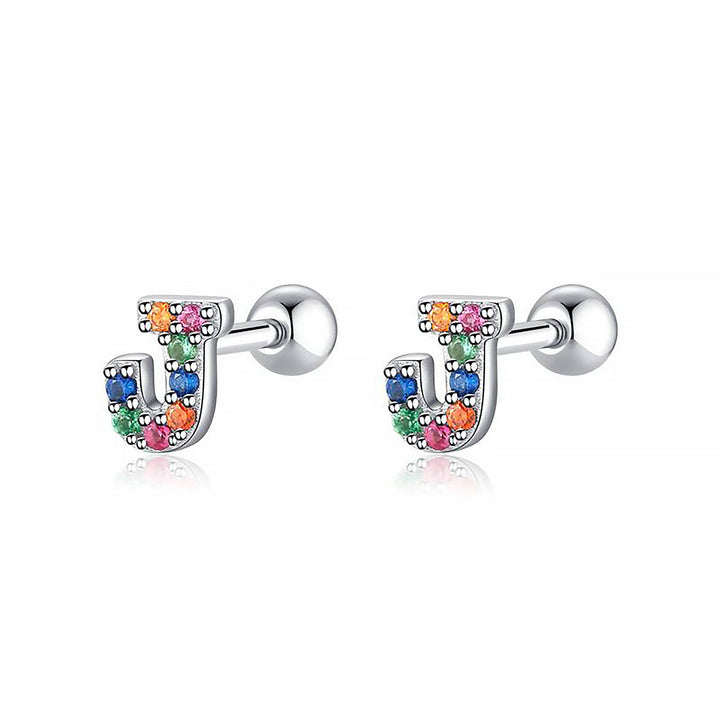 Women's customized initial hoop earrings, sparkling rhinestones, chic jewelry.