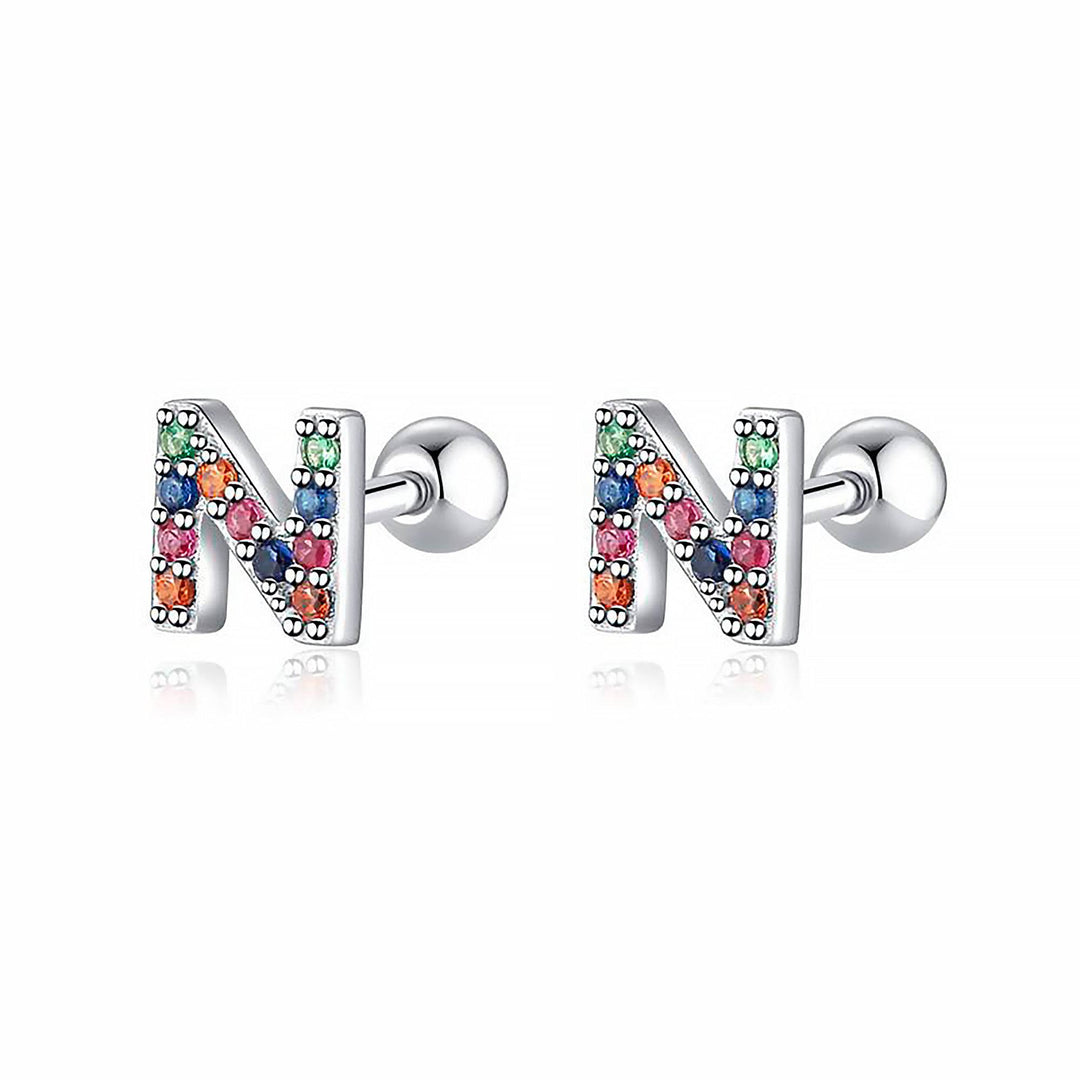 Sterling silver personalized initial hoop earrings, elegant and timeless for women.