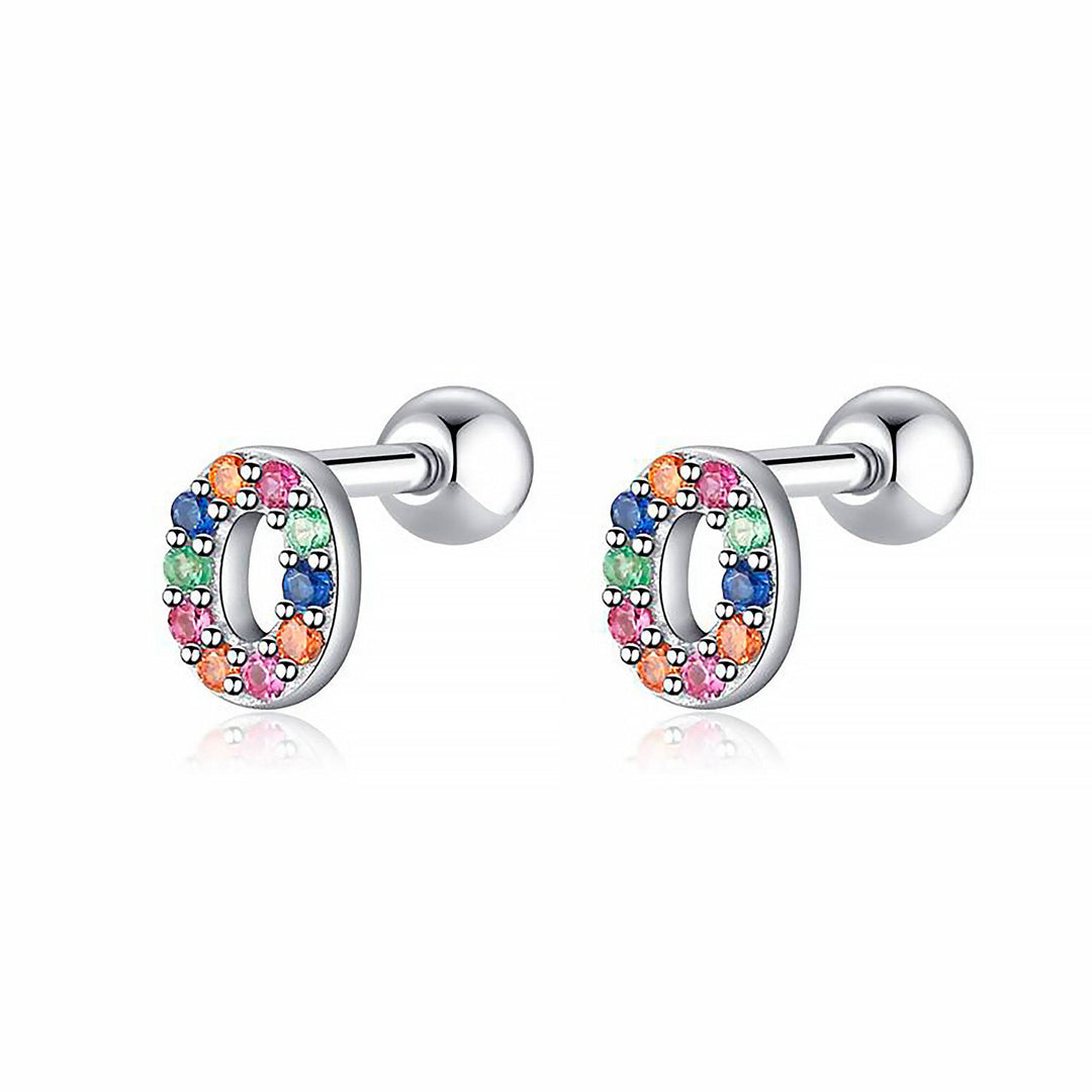 Custom initial hoop earrings, sparkling with rhinestones, women's personalized jewelry.
