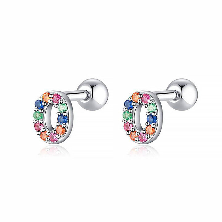 Custom initial hoop earrings, sparkling with rhinestones, women's personalized jewelry.